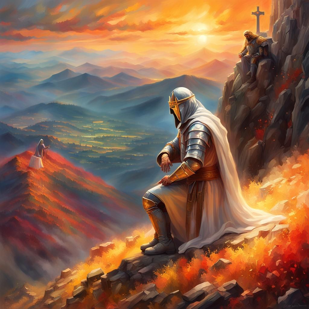 Knight Templar Kneeling Before Jesus: Concept Art