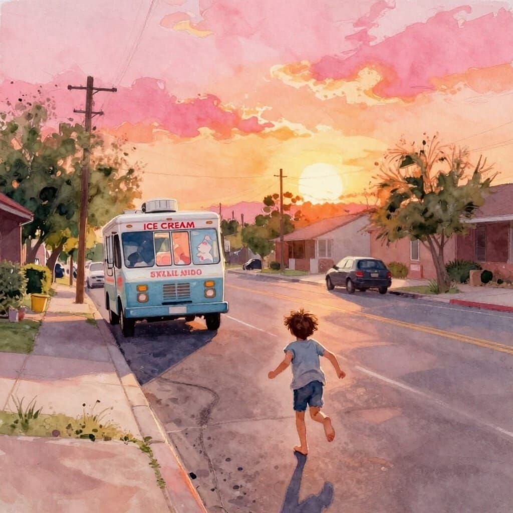Childhood Summer Days Chasing Ice Cream Truck