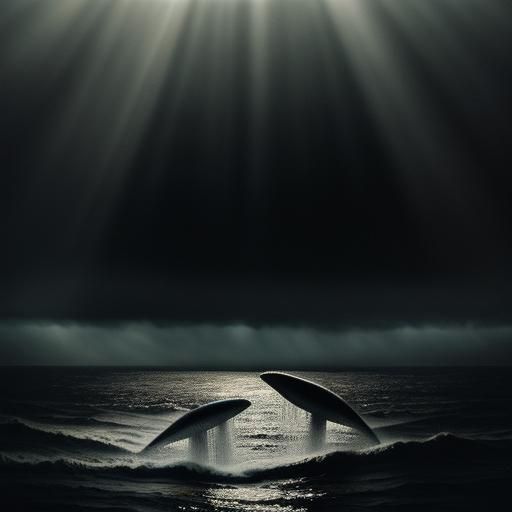 Cinematic Underwater Whale Hunt in Overcast Lighting