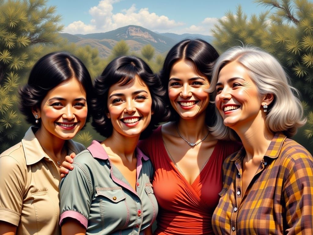 Four Generations of Italian Women in 1968