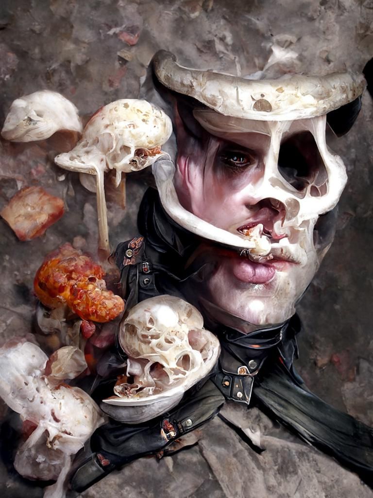 Rotten Soldier Portrait in Dark Fantasy Horror Style