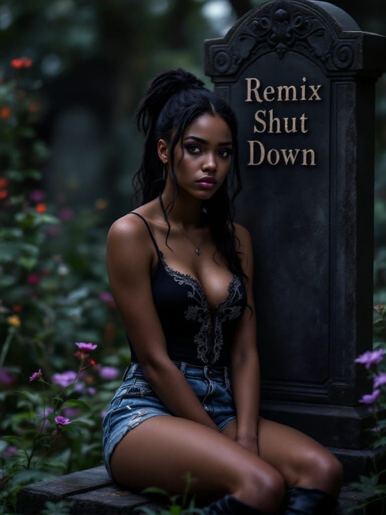 Gothic Woman of Color in Mourning