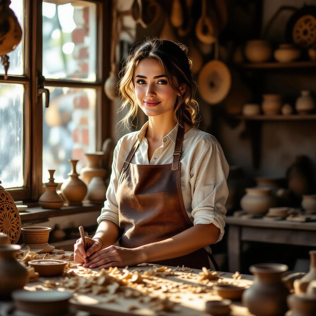 Woodcarver's Pride: A Modern Turkish Woman's Craftsmanship