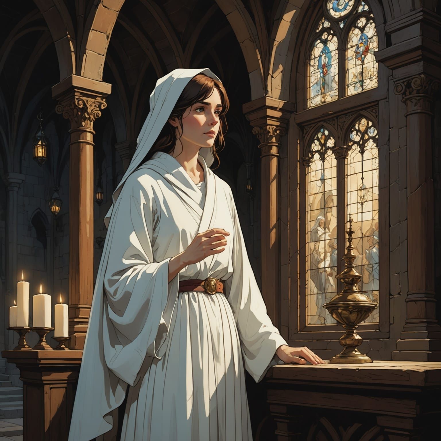 Chapel Scene in Studio Ghibli Style