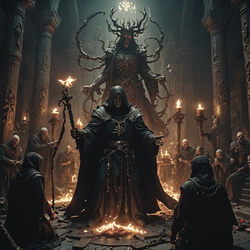 Grimdark Priest in Desecrated Temple