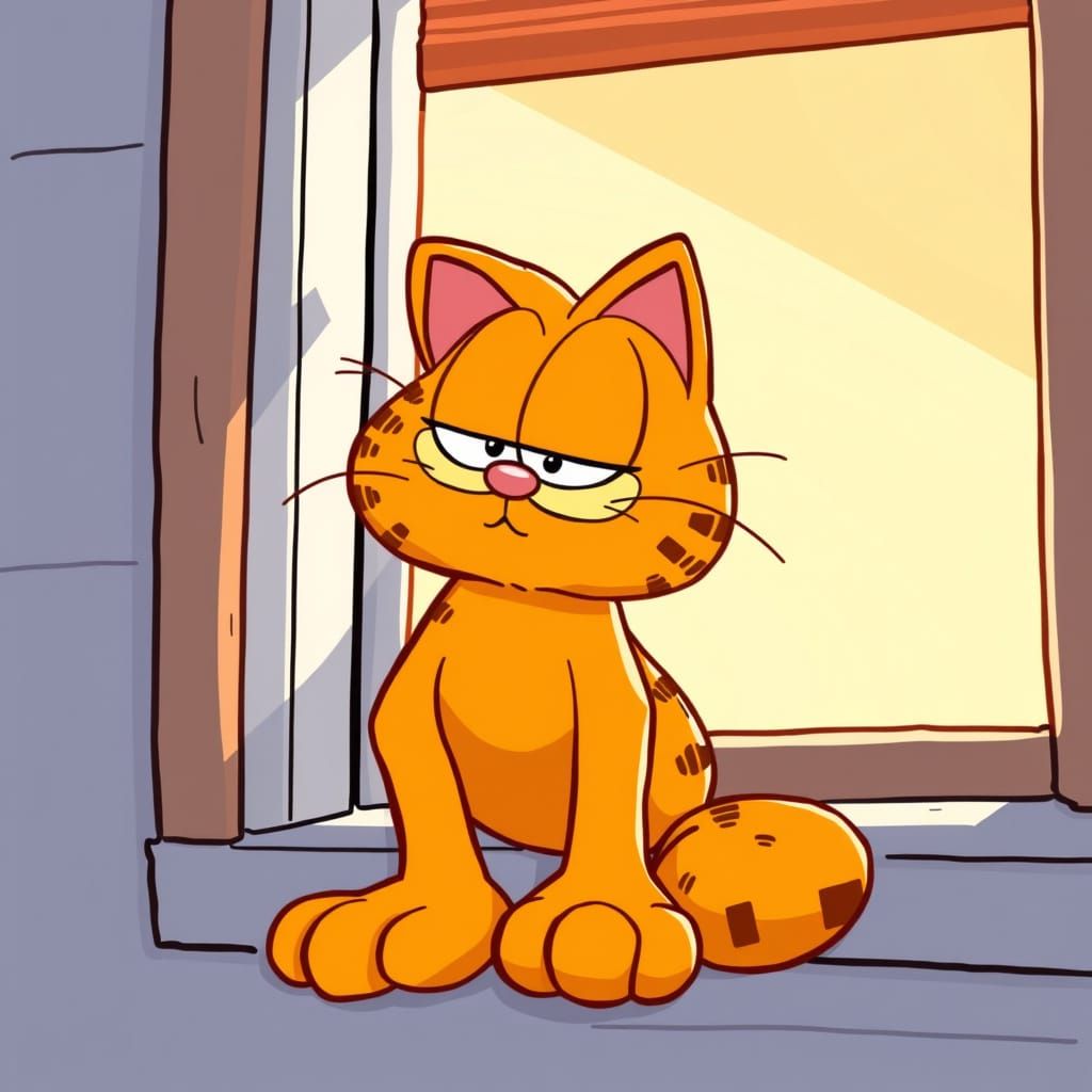 Garfield in Classic Cartoon Style