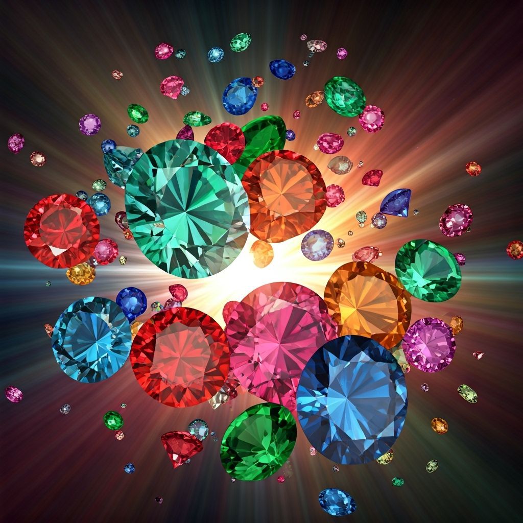 Dazzling Jewels Celebration in Hyperrealistic Digital Art