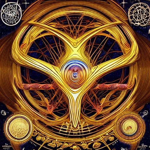 Elemental Alchemy with Sacred Symbols in Hyperrealistic Styl...