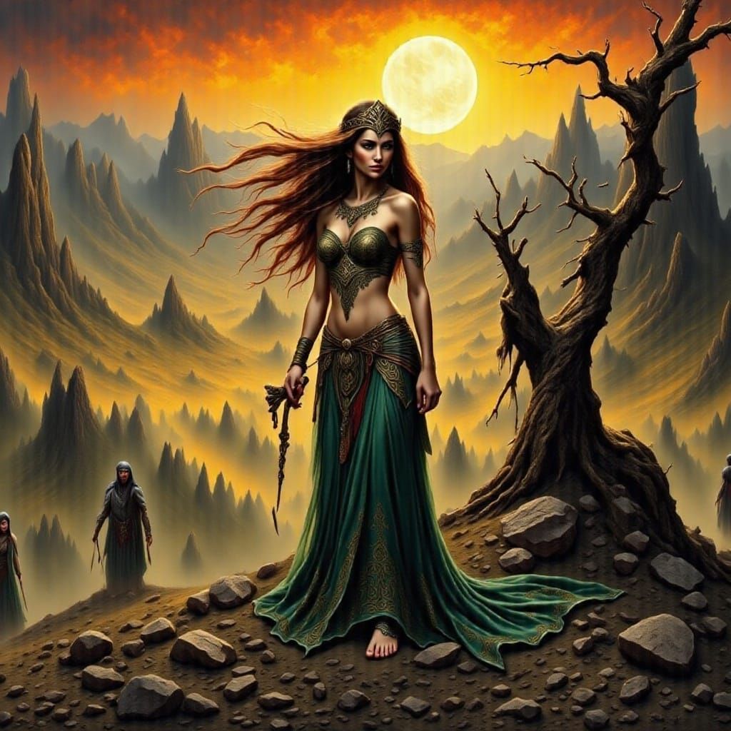 Mysterious Gypsy Elf in an Enchanted Realm