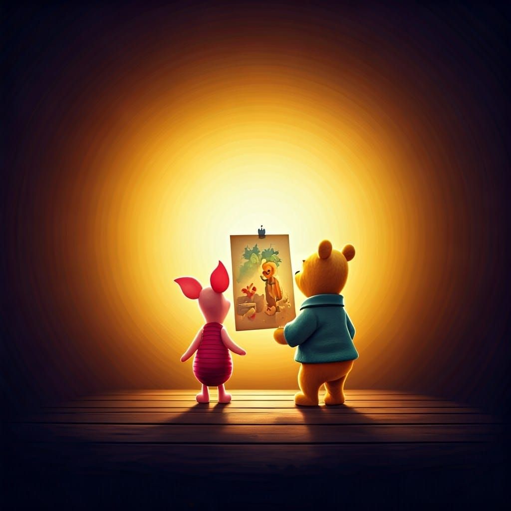 Pooh Bear and Piglet Reimagine Christopher Robin in Vibrant ...