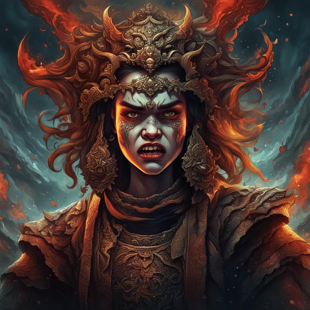 Intense Anger: A Portrait in Deep Color