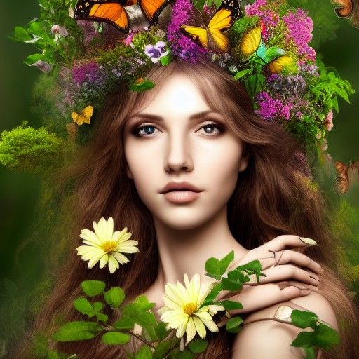 Forest Goddess Portrait in Golden Hour