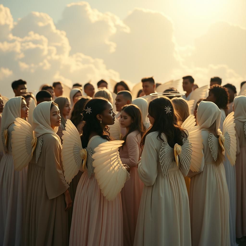 Earth Angels Gathered in Celestial Light: Cinematic Film Sti...