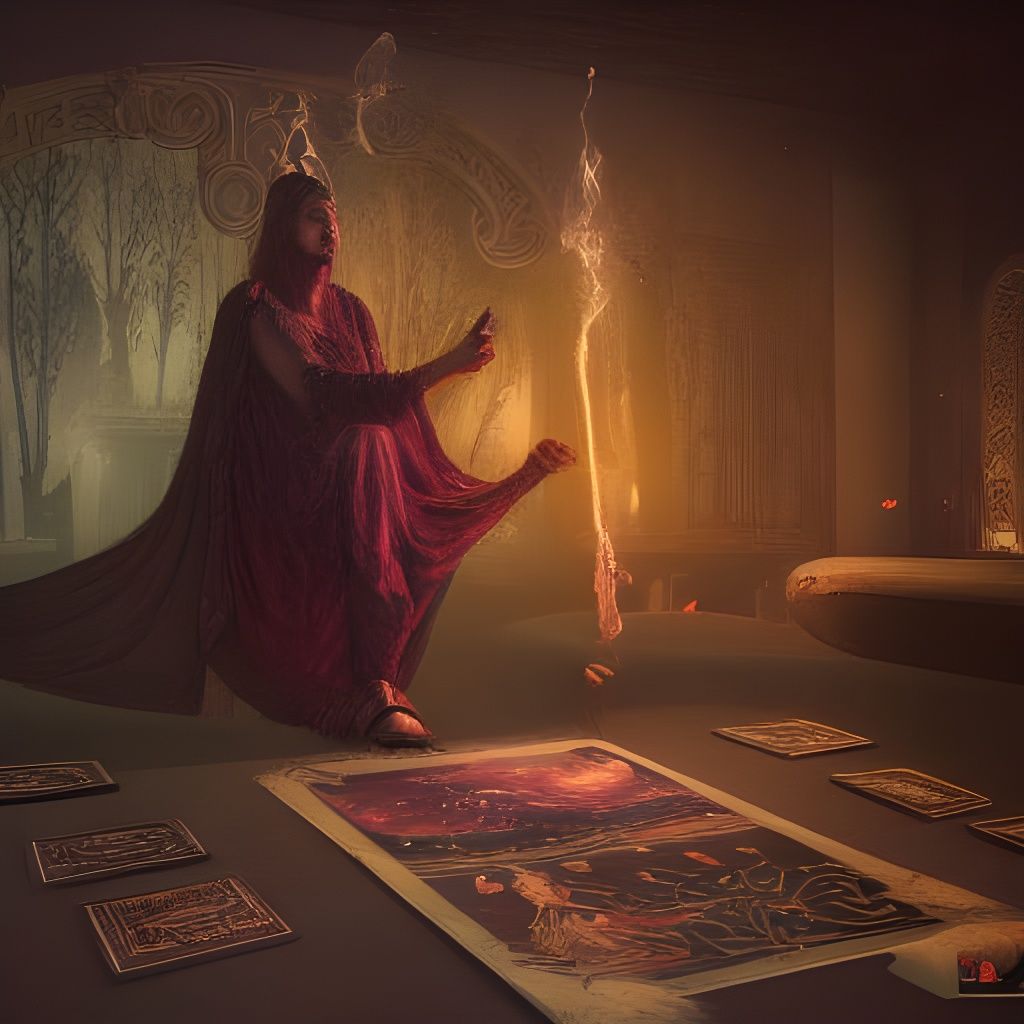 The Magician Tarot Card: Detailed Matte Painting