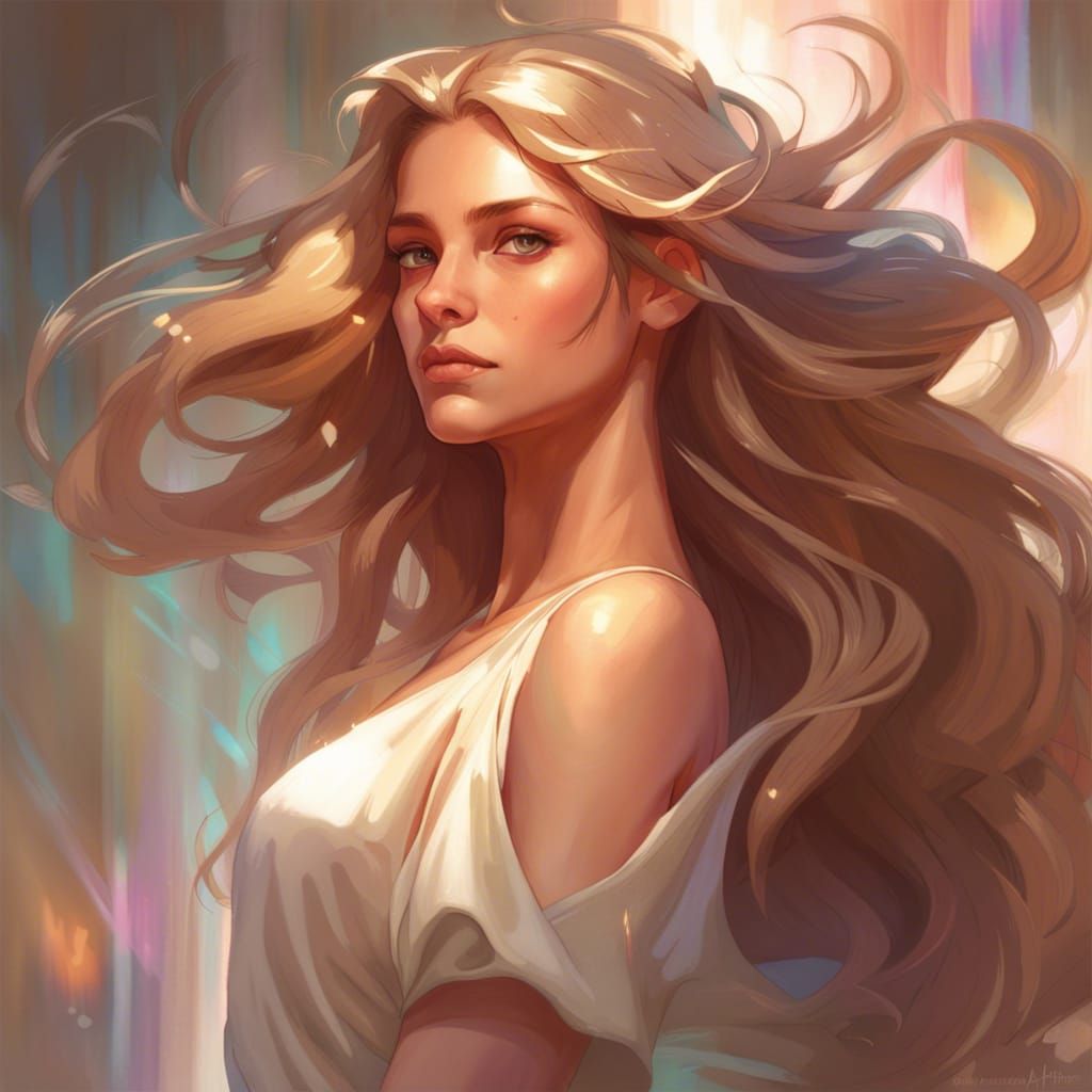 Elegant Centaur Portrait in Art Nouveau Style