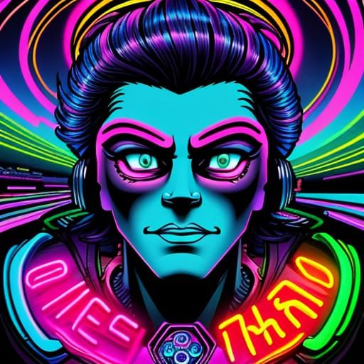 Neon Cartoon Characters Smoking Cannabis in Synthwave Style