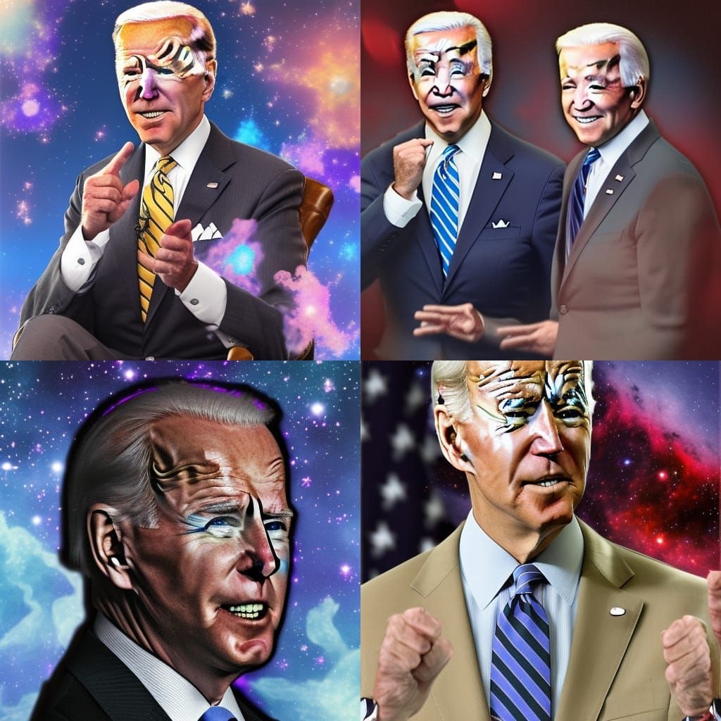 Joe Biden in Colorful Nebula Digital Art