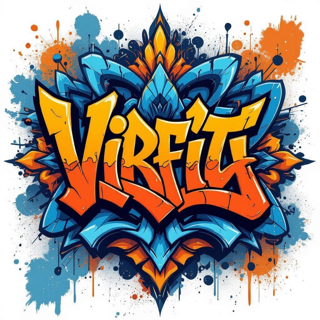 Vibrant Graffiti Logo with Abstract Art Elements