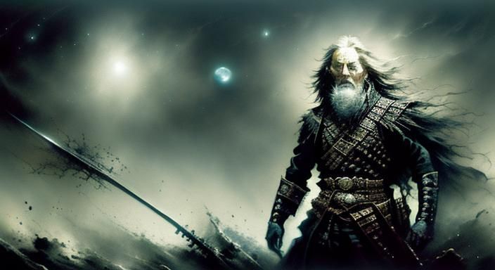 Dystopian Cityscape with Deep Background in Impasto Style