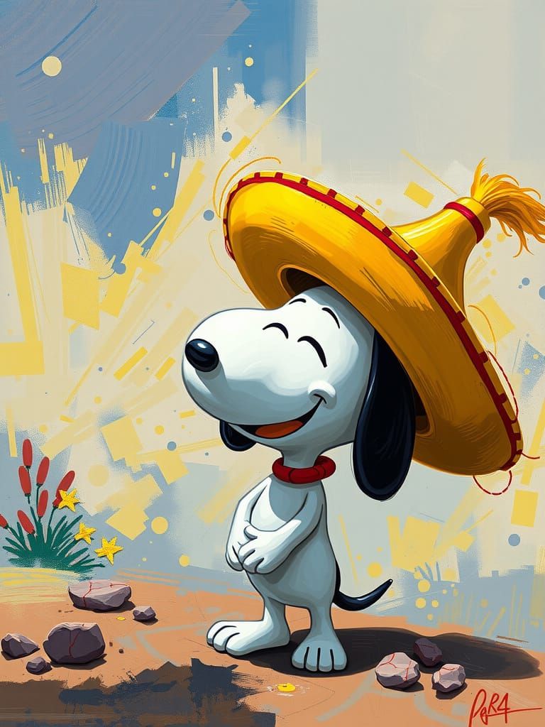 Snoopy with Sombrero: Abstract Impressionism in 3D