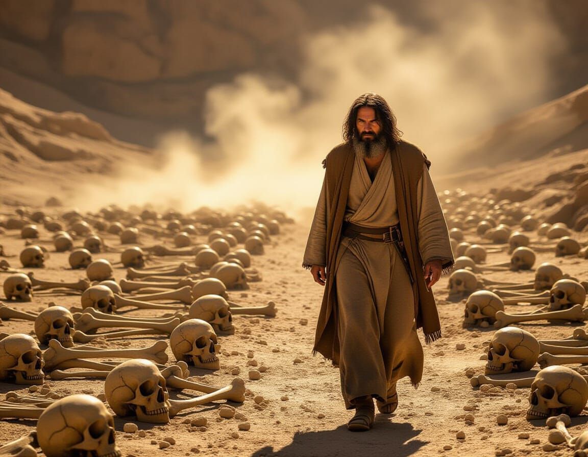 Ezekiel Among Dry Bones: Cinematic Valley Scene