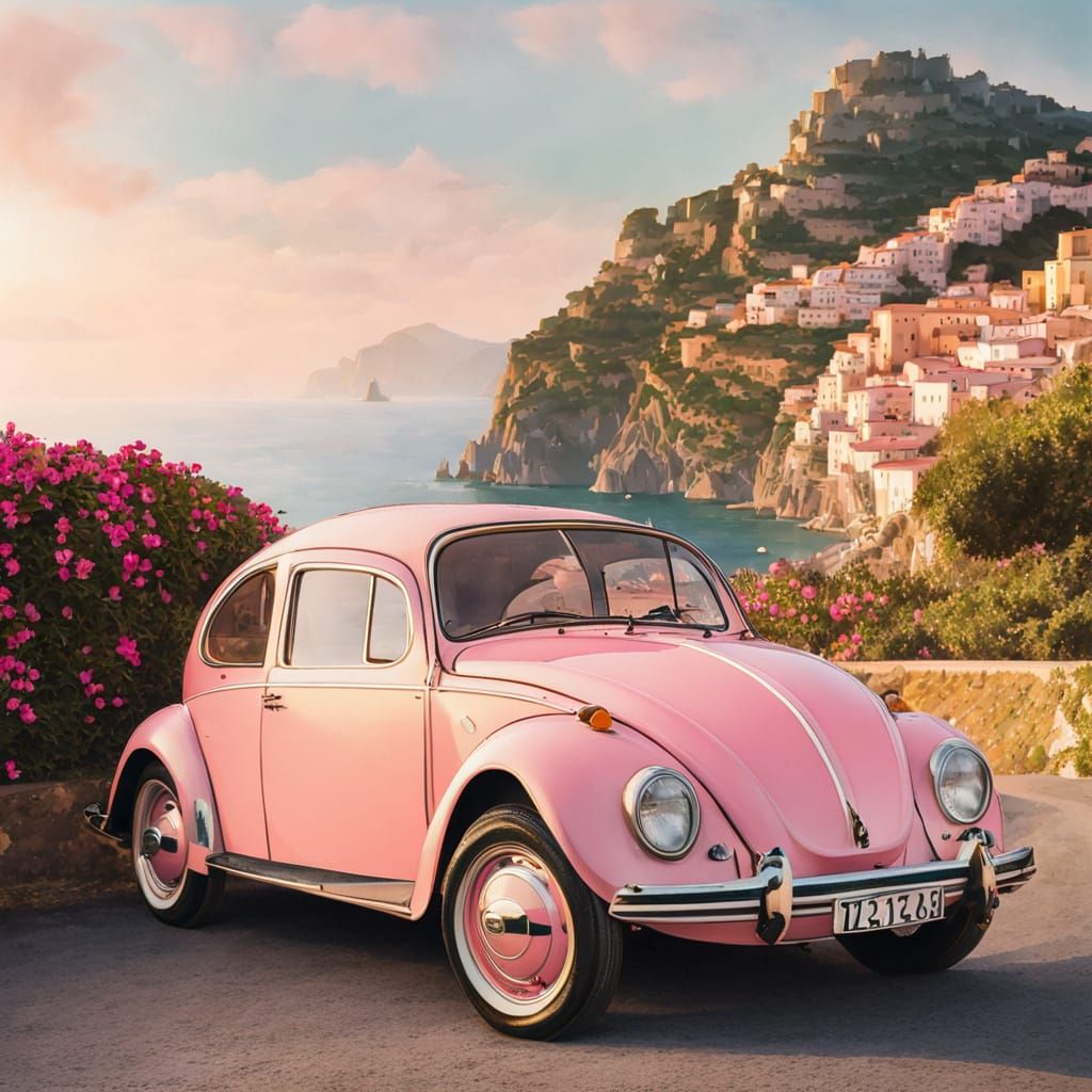 Volkswagen Beetle at the Amalfi Coast
