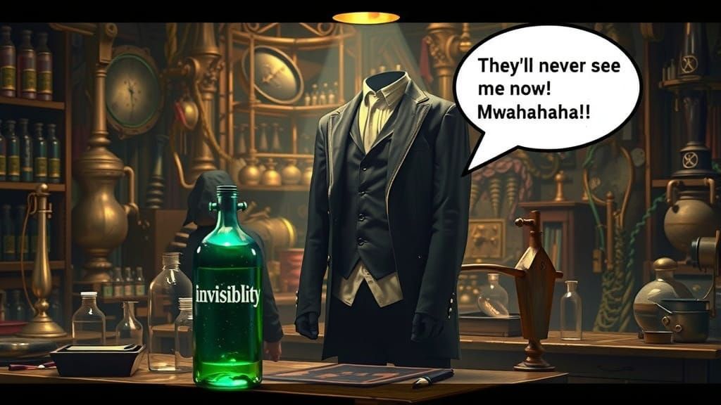 Invisibility Potion in Dark Fantasy Alchemist Lab