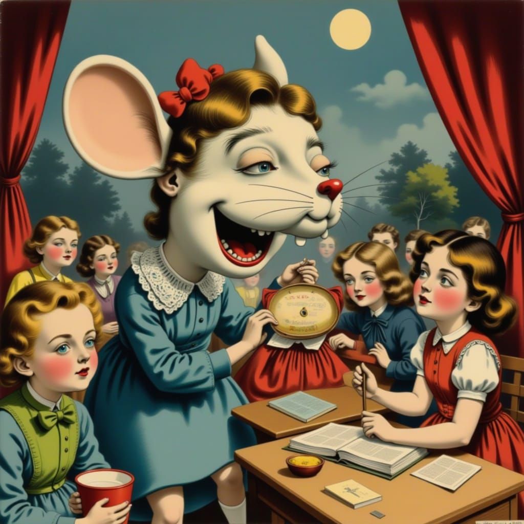 Shy Mouse Attends Quirky School Play