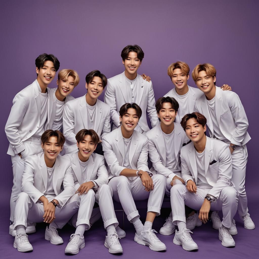Group Photo with Purple Background in HDR