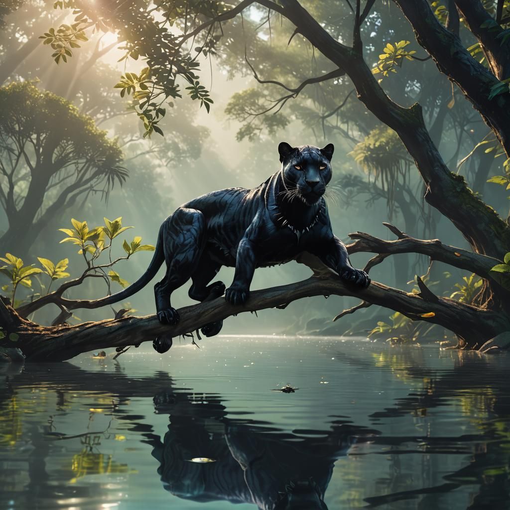 Iridescent Black Panther Concept Art