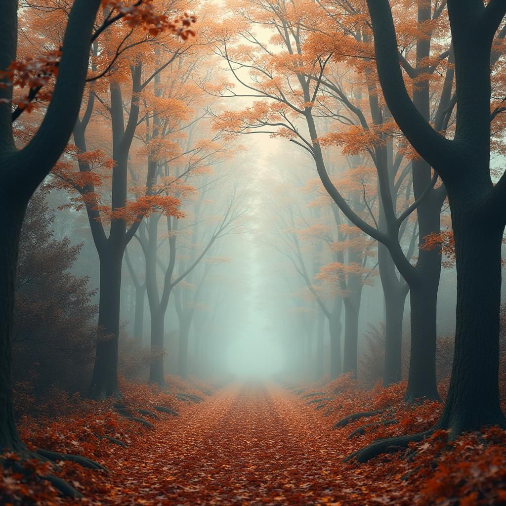 November in Calligraphy with Autumn Leaves