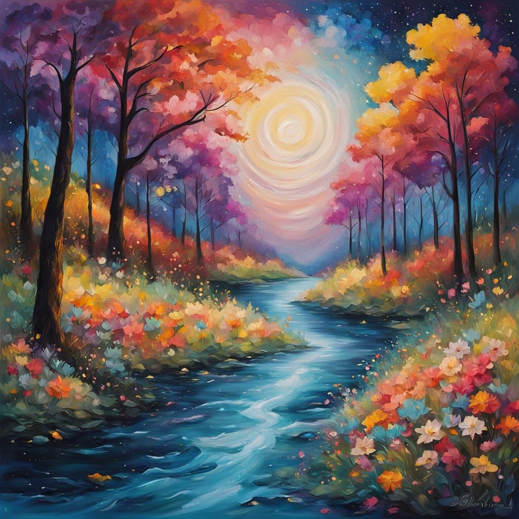 Cosmic River Flows Through Abstract Landscape