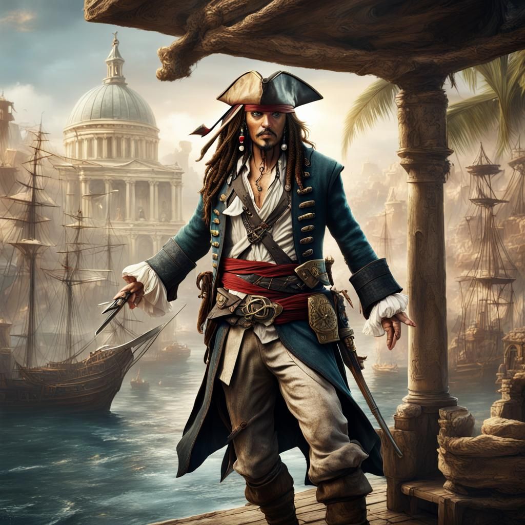 Jack Sparrow as Assassin: Detailed Matte Painting