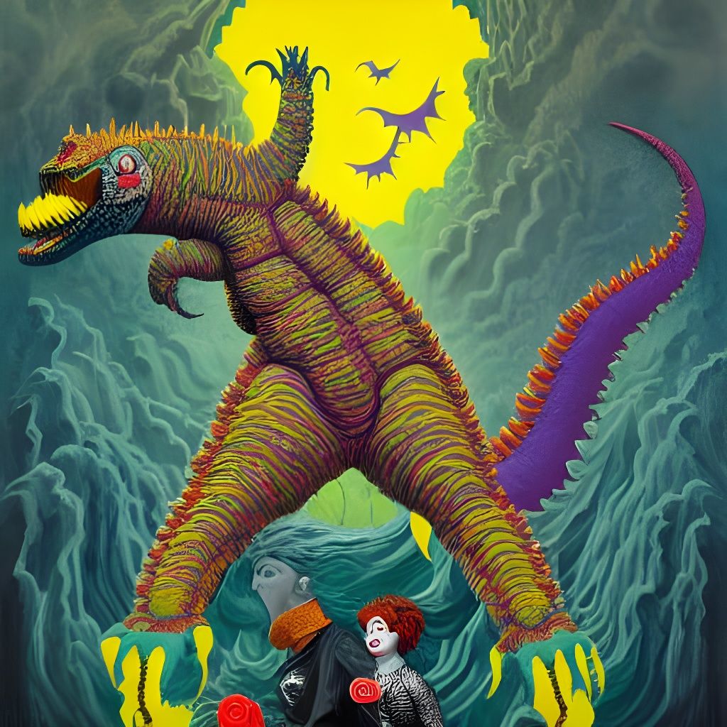 Brightly Colored Fantasy Horror Art