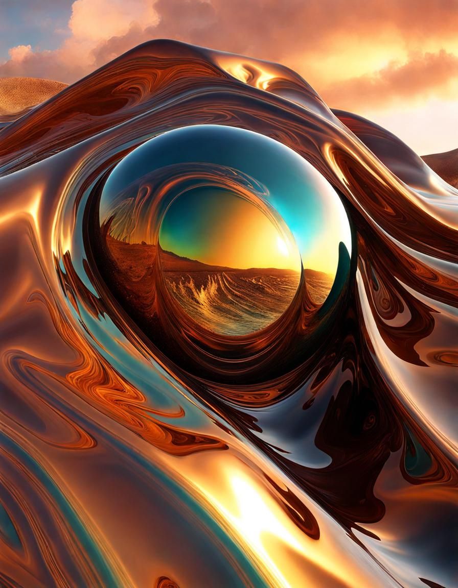 Surreal Muslinpunk Illusion in Iridescent Landscape