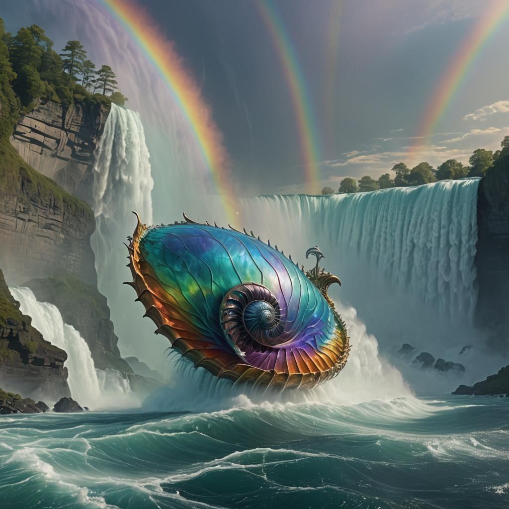 Alien Boat Rainbow Ride Over Niagara Falls