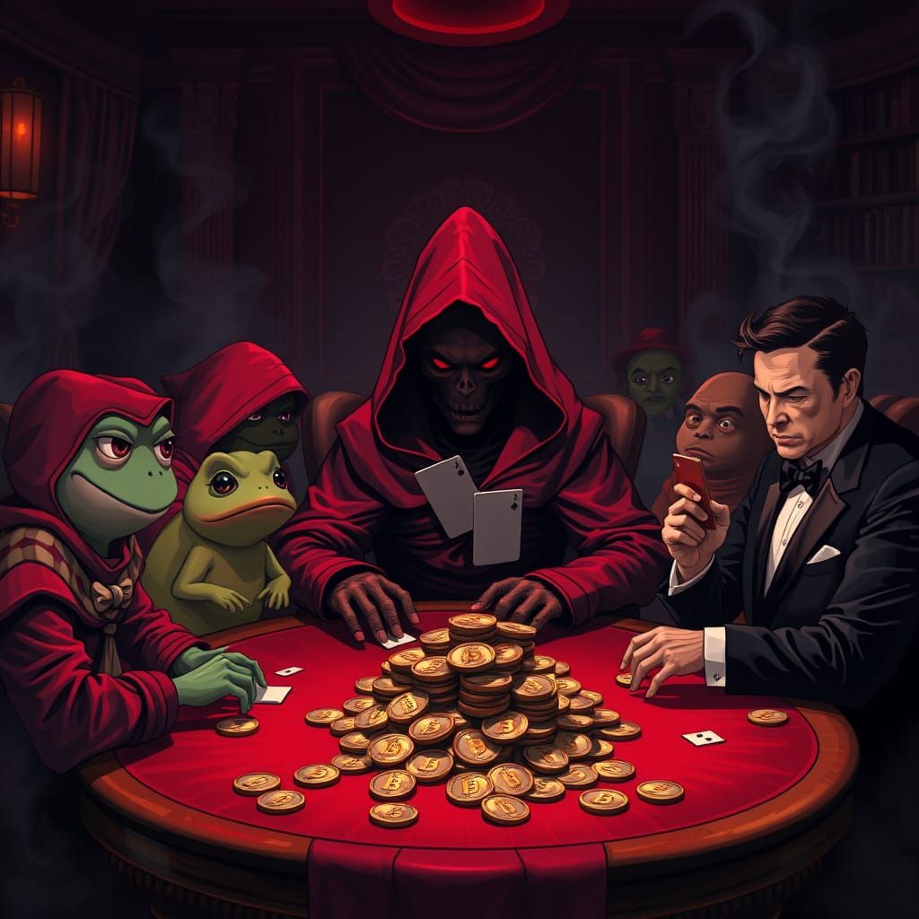 Crypto Royalty in a Smoky Underground Speakeasy