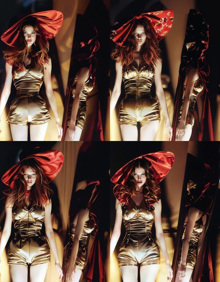 Beautiful Woman in Dolce Gabbana Satin Romper Bodysuit