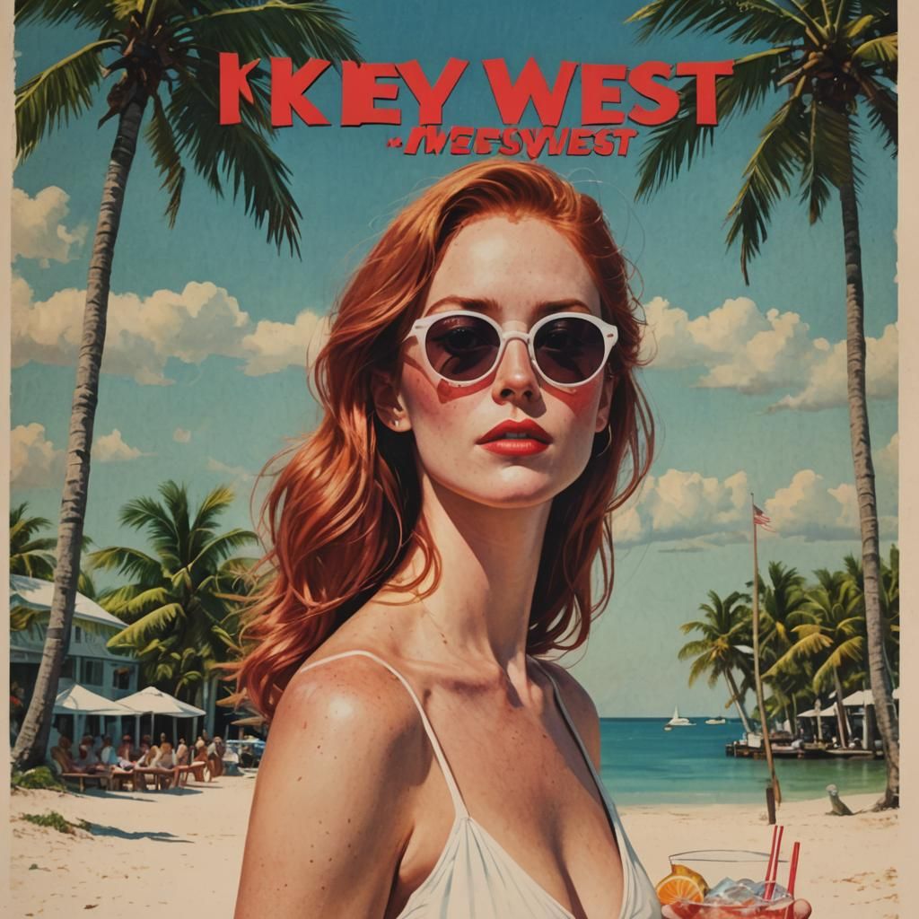 Irish Woman in Tropical Bar at Night