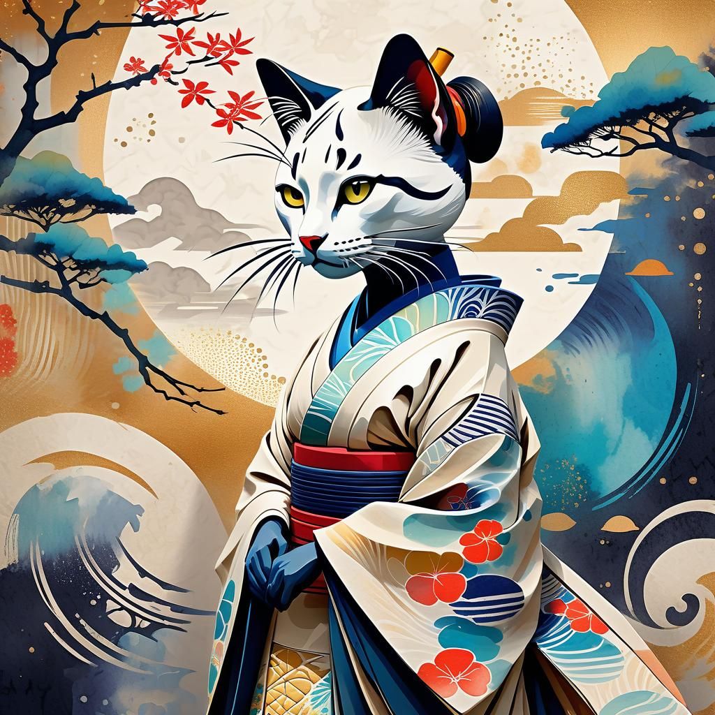 Cat as a Geisha girl
Ukiyo-e