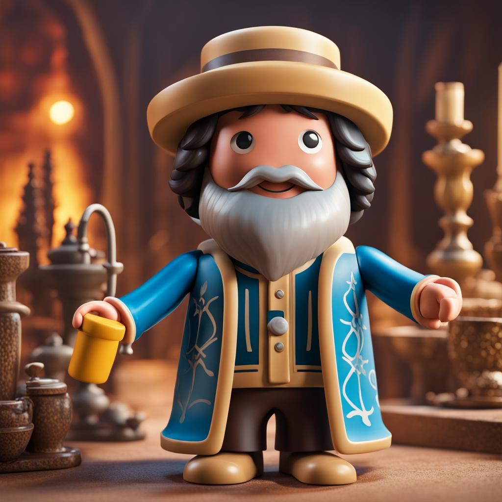 Playmobil Jewish Man Figure: Detailed Digital Art