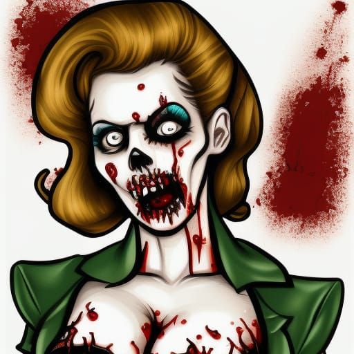 Realistic Zombie Pin-up Portrait