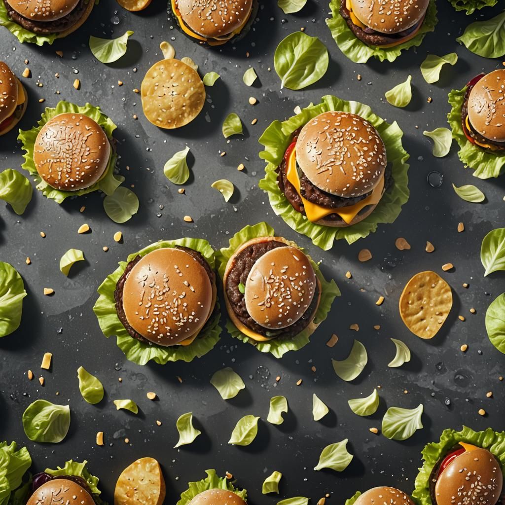 Hyperrealistic Burger with Cute Face Close-Up