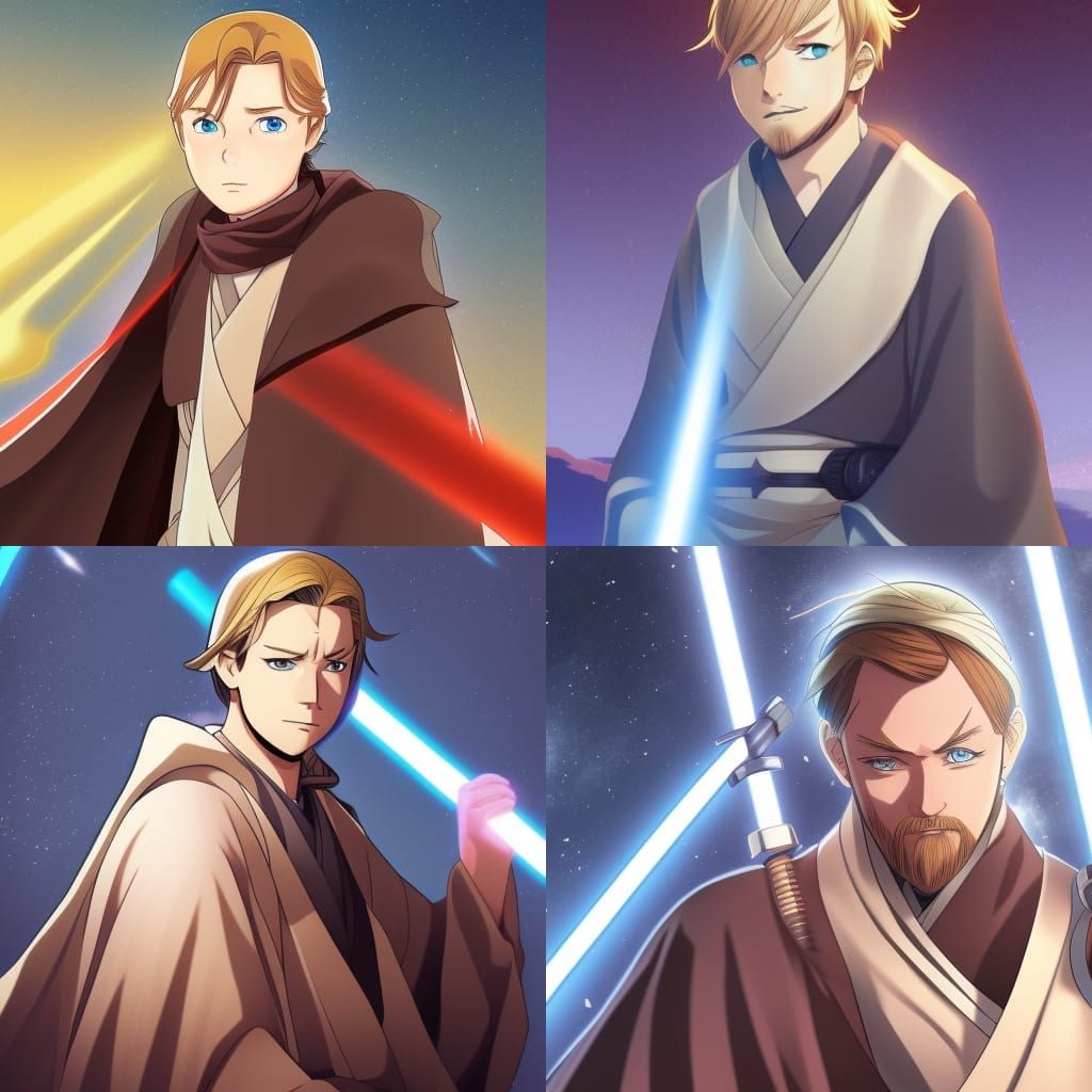 Obi-Wan Kenobi in Anime Key Visual Style