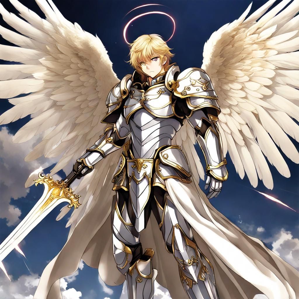Michael the Archangel in Anime-Style Angelic Armor