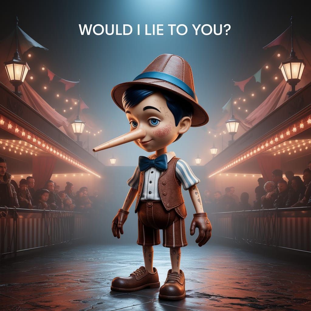Pinocchio with Rusted Metal Nose in Vintage Circus Carnival ...