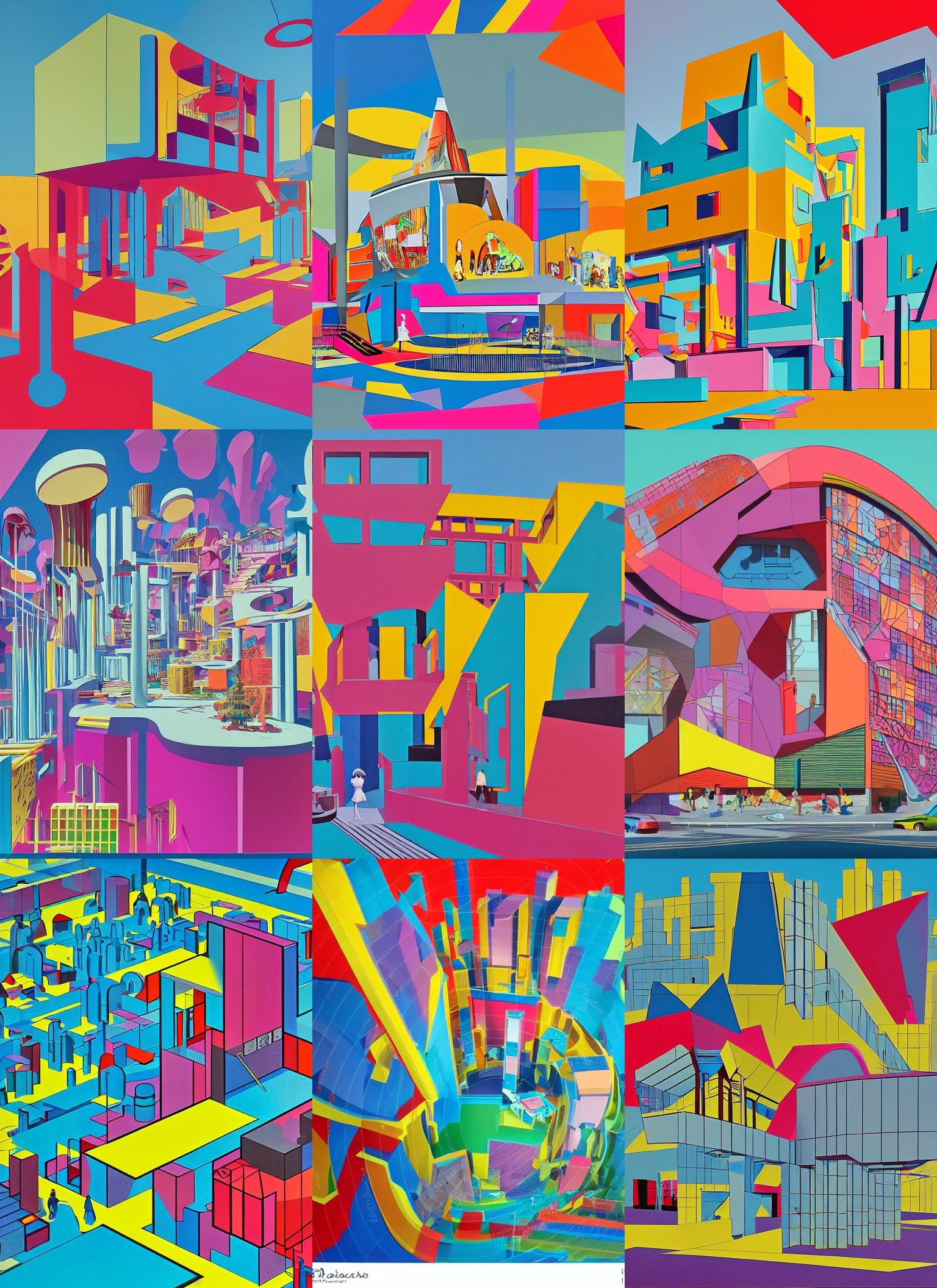 Isometric Cityscape in Pop Art Style