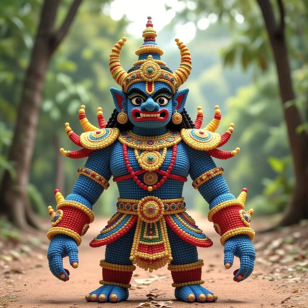Beaded Ravana: Intricate Mythical King