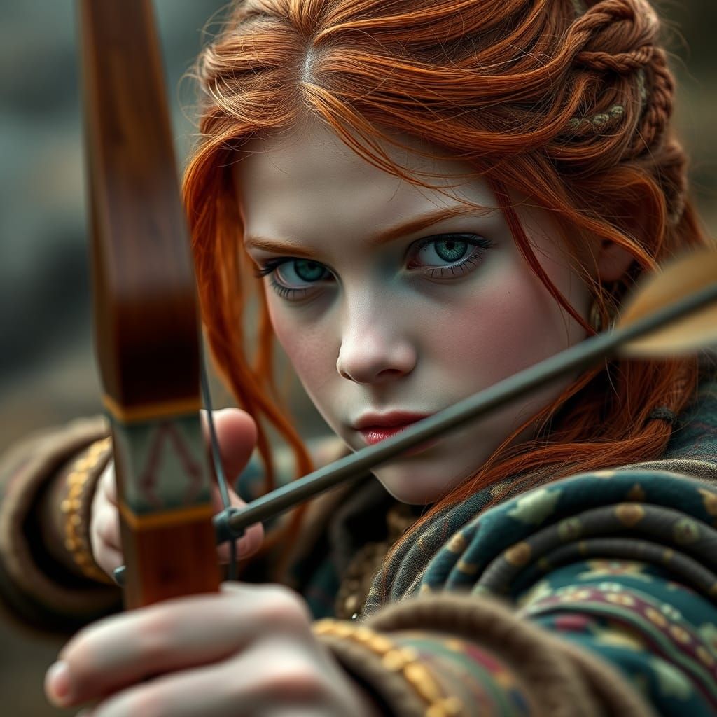 Celtic Archer in Highland Light: Hyperrealistic Digital Art