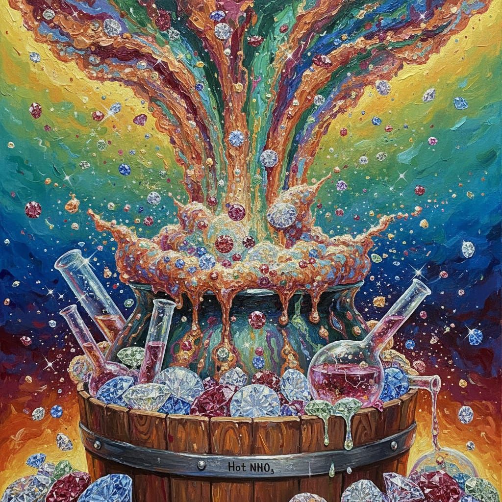 Vibrant Chemical Reaction with Diamonds and Copper